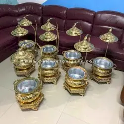 Chafingdish kuningan motif lung